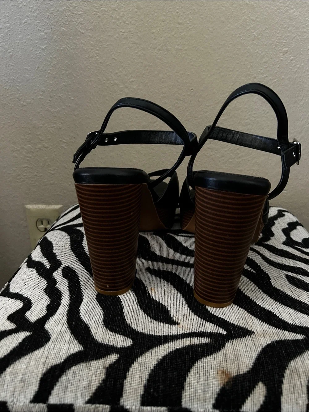 Torrid Black Platform Block Heel Sandal 13 W